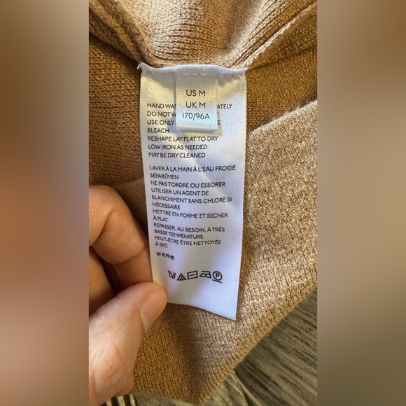 Anthropologie Claudette Ruffled Sleeve Mini
Sweater Dress Camel Brown sz M - Picture 11 of 15